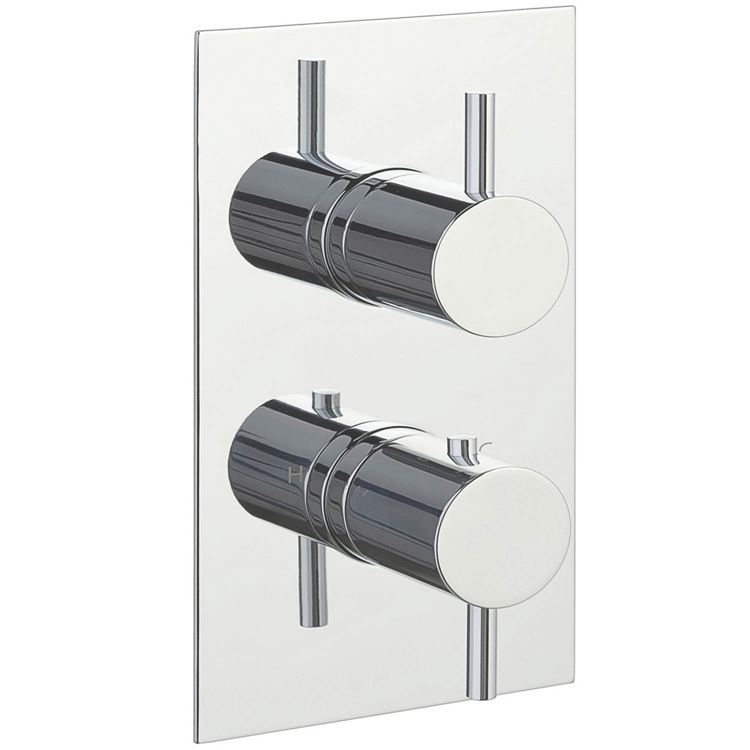 Single outlet Modale Concealed Shower Valve with a chrome finish on a white background