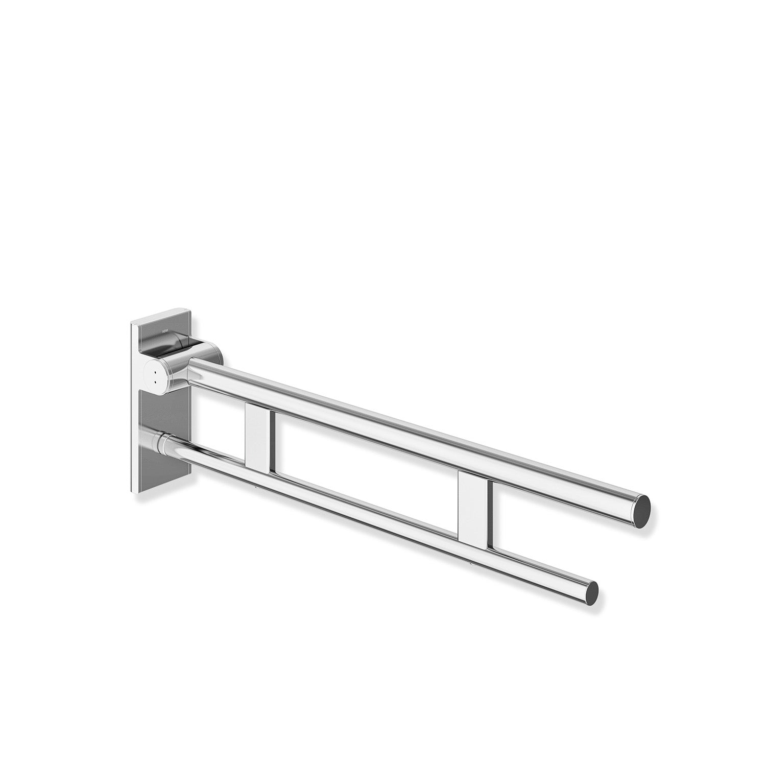 600mm Freestyle Hinged Grab Rail with a chrome finish on a white background