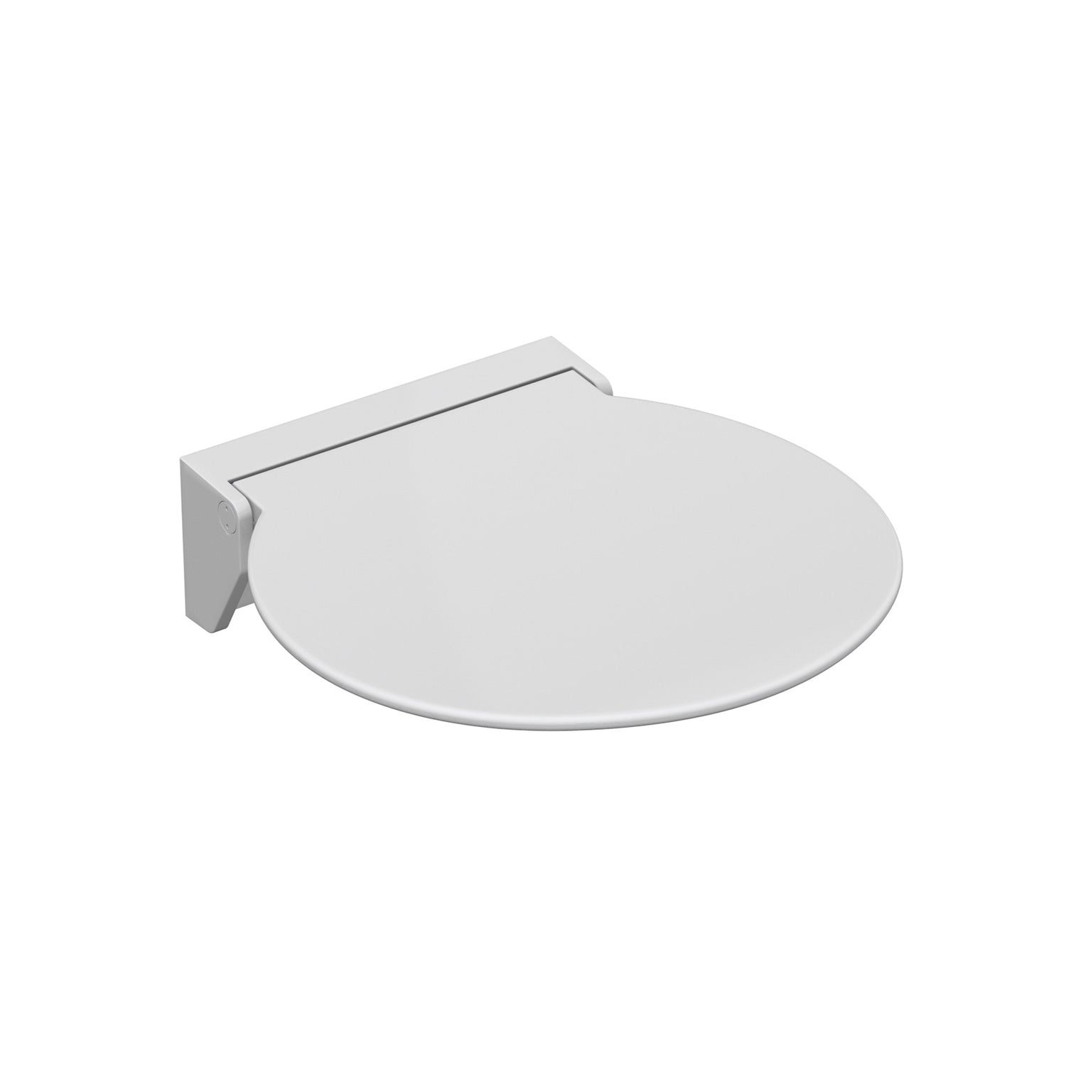Circula Shower Seat with a white seat and white bracket on a white background