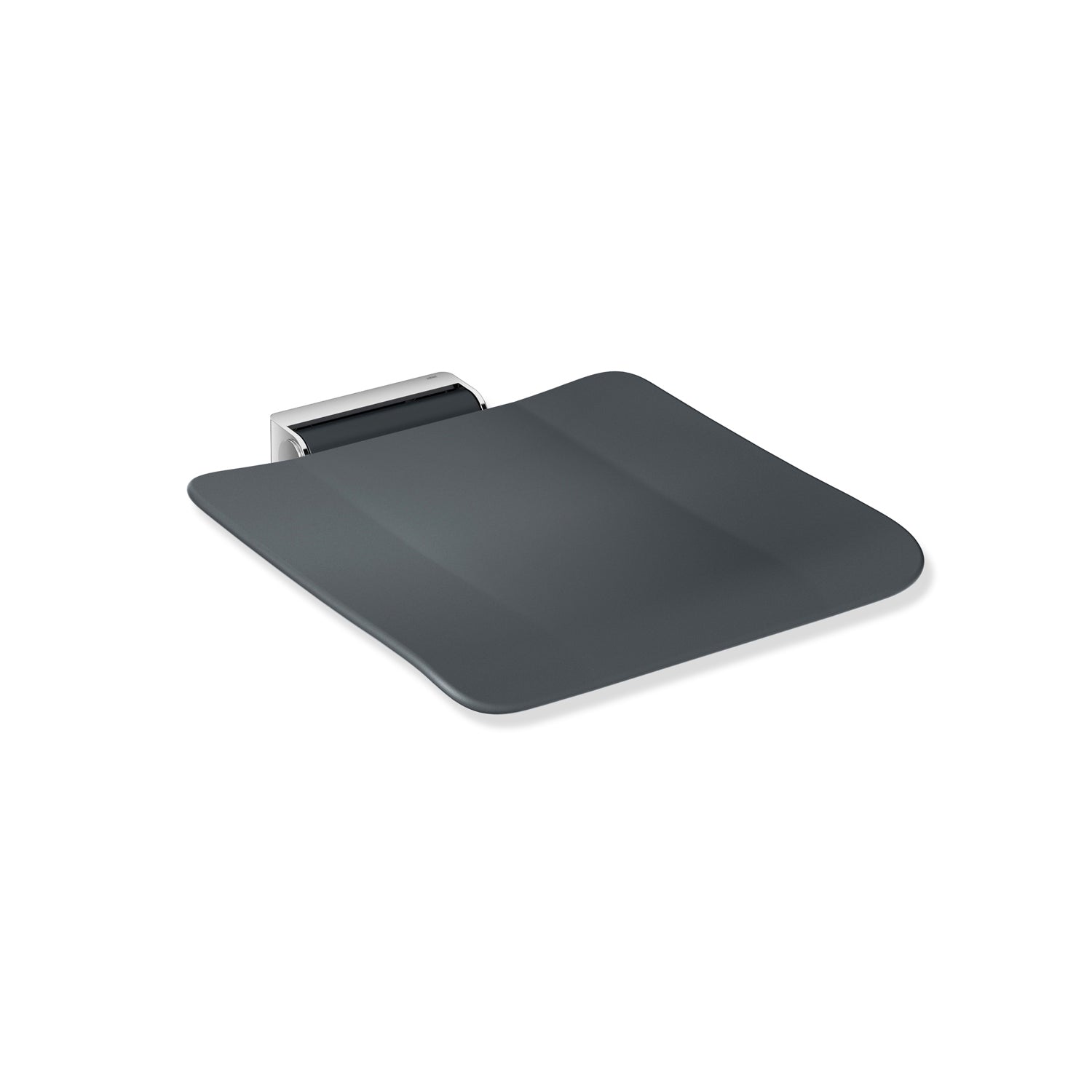 Freestyle Removable Shower Seat Set with an anthracite grey Seat Set and chrome bracket on a white background