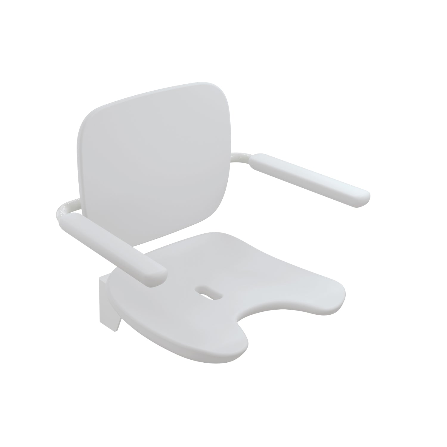 Desergo fixed seat with a white finish on a white background
