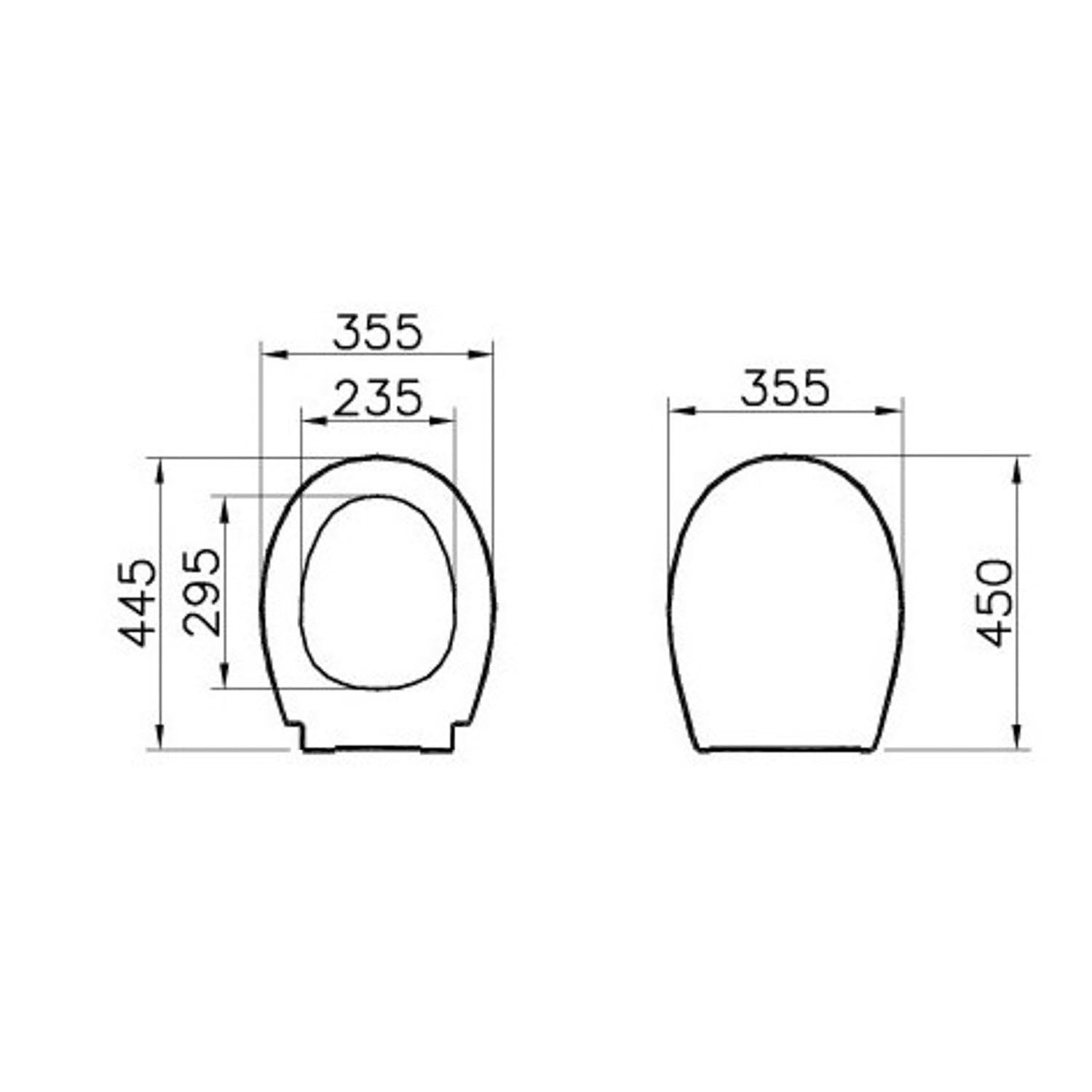 Consilio Toilet Seat and Cover dimensional drawing