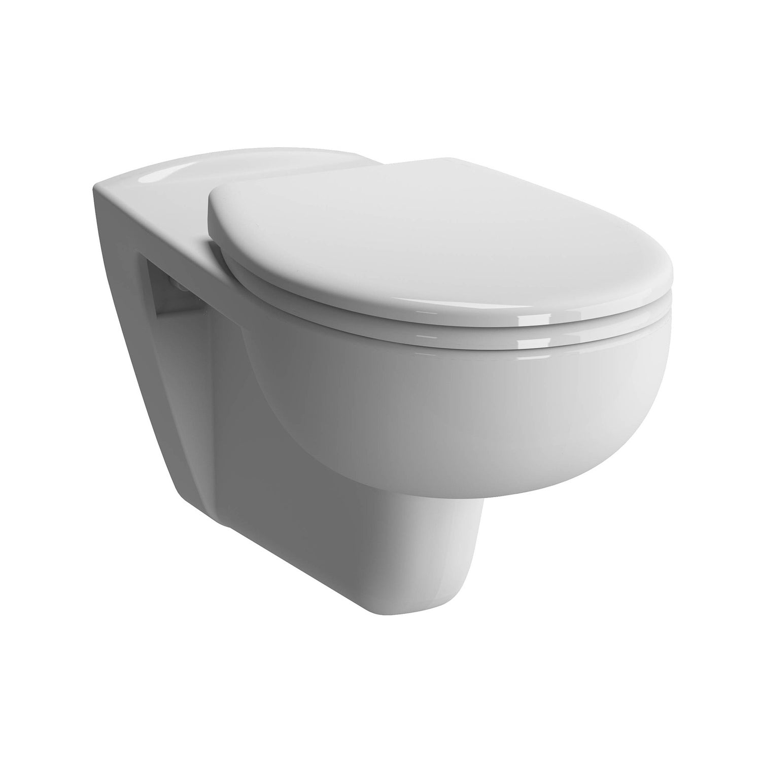 700mm Consilio Long Projection Wall Hung Toilet with a seat and cover on a white background