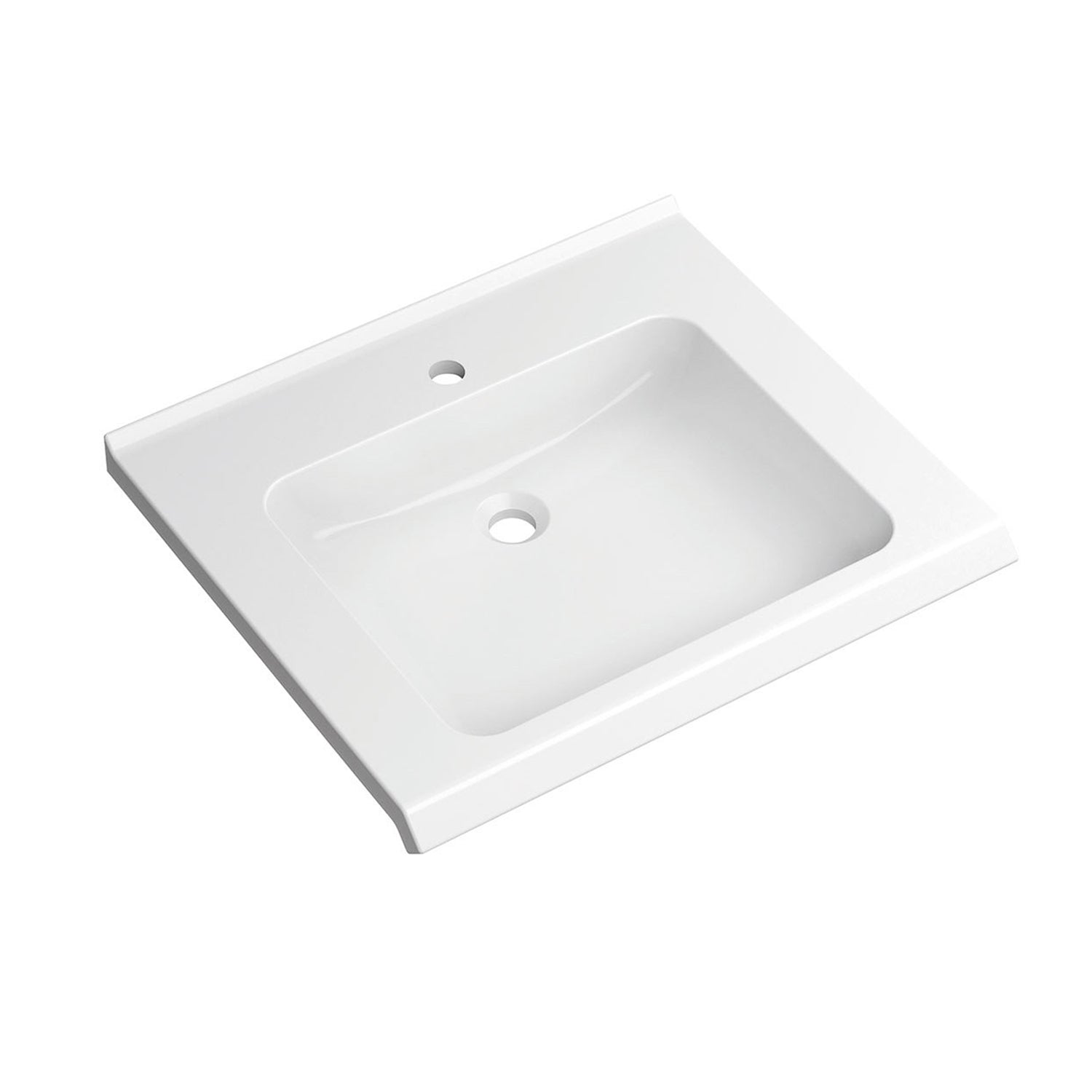 650mm SurfaceHold Wall Hung Basin with one tap hole on a white background