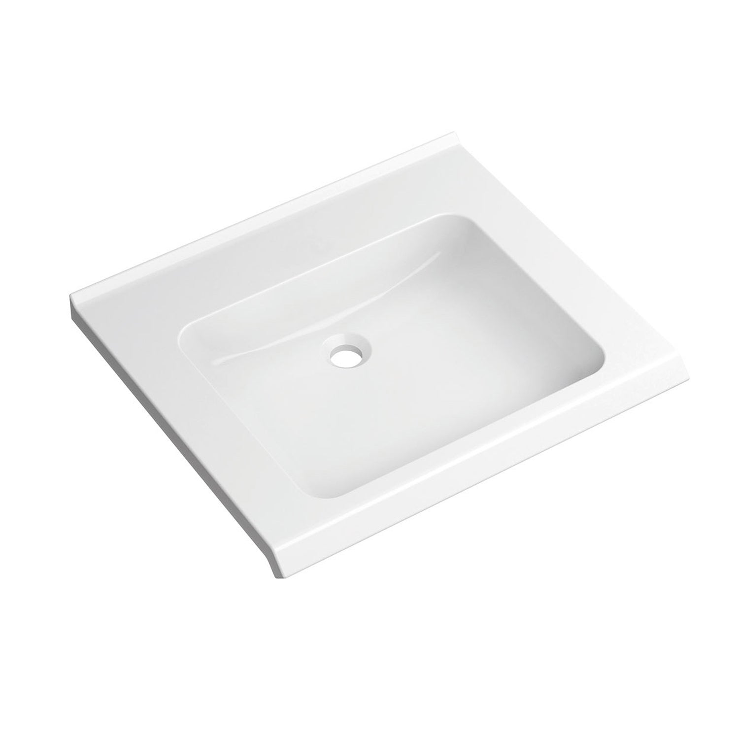 650mm SurfaceHold Wall Hung Basin with no tap hole on a white background