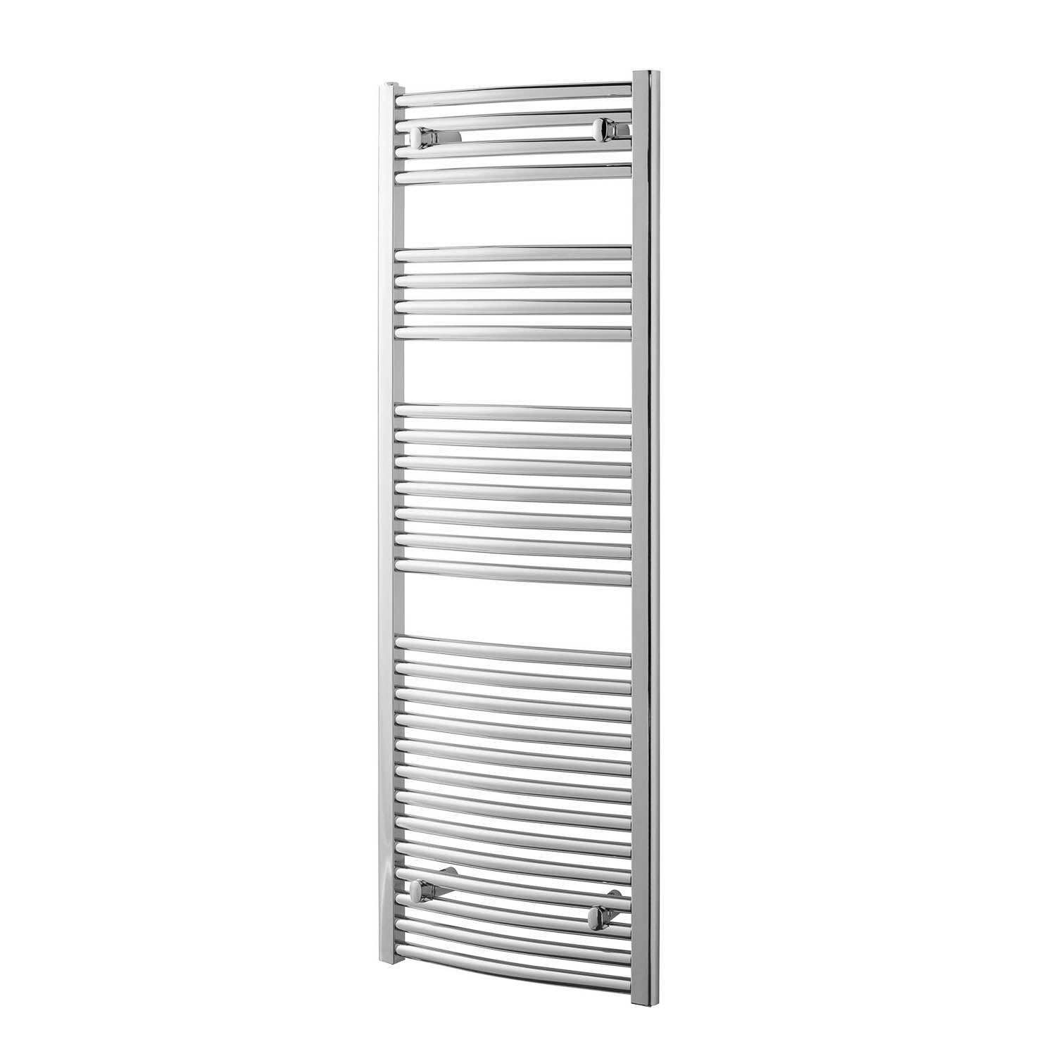 1600x500mm Modale Anti-Scald Towel Rail with a chrome finish on a white background