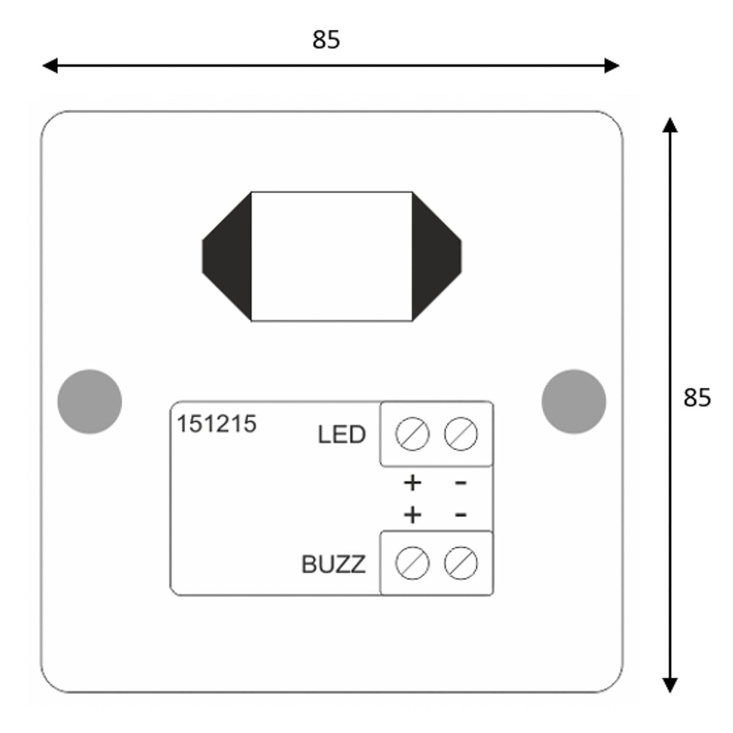 Stainless Steel Spot Alarm External Beacon Sounder dimensional drawing