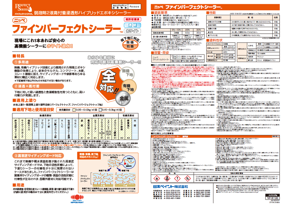 ファインパーフェクトシーラー 全2色 15kgセット(約50～300平米分) – ペンキ屋モリエン