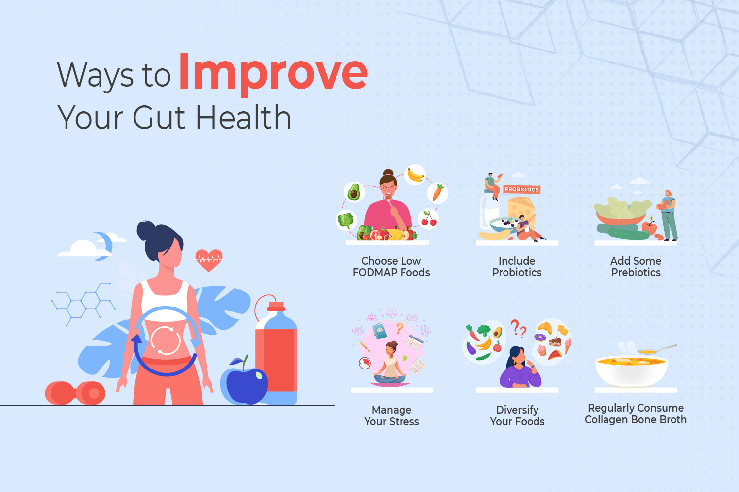 Ways to Improve Your Gut Health Infographics