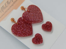 Load image into Gallery viewer, Love heart dangles &amp; stud pack earrings
