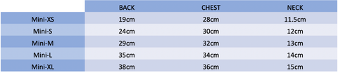 Size Guide - Small Dog Jumpers