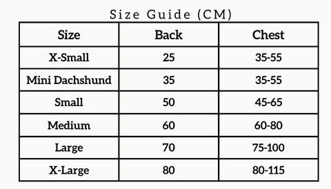 size guide for drying coats