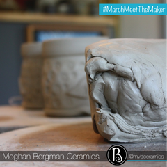 Wedged Clay in Pottery Studio | Handmade Pottery & Ceramics Inspired by Nature | Meghan Bergman Ceramics | Kennett Square, PA | Meet The Maker Series