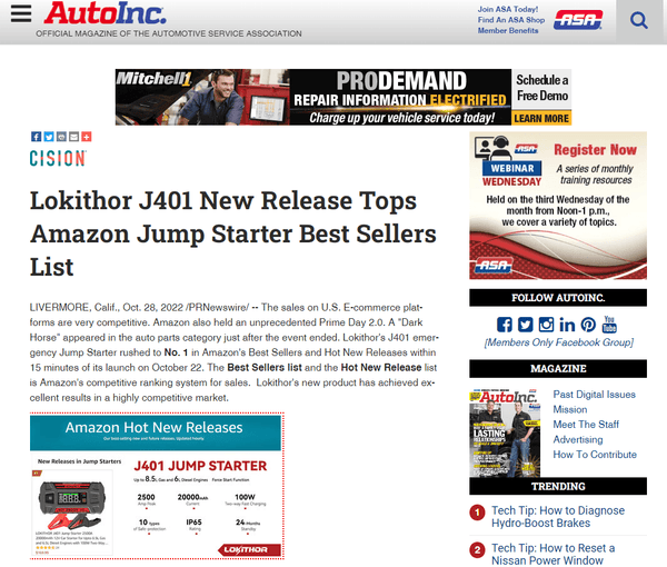 AutoInc. releases the Lokithor J401 Amazon Top news