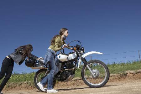 Push-start a motorcycle