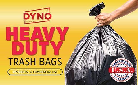 Dyno Products Online 65-Gallon, 1.5 Mil Thick Heavy-Duty Clear Trash B –  DynoProd