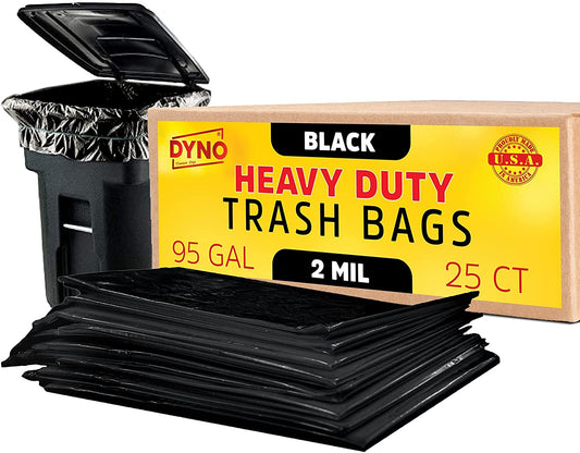 Extra Large Trash Bags, Black Heavy Duty Garbage Bags, Thick