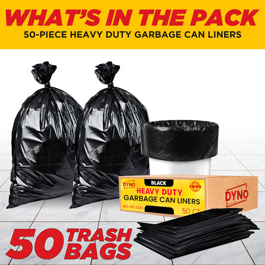 Dyno Products Online 95-Gallon, 2 Mil Thick Heavy-Duty Black Trash