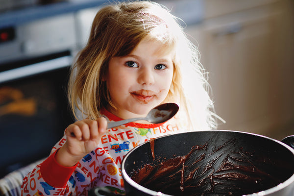 girl with cookie dough