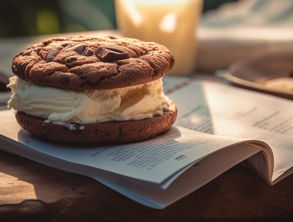 cookie sandwich with whipped cream