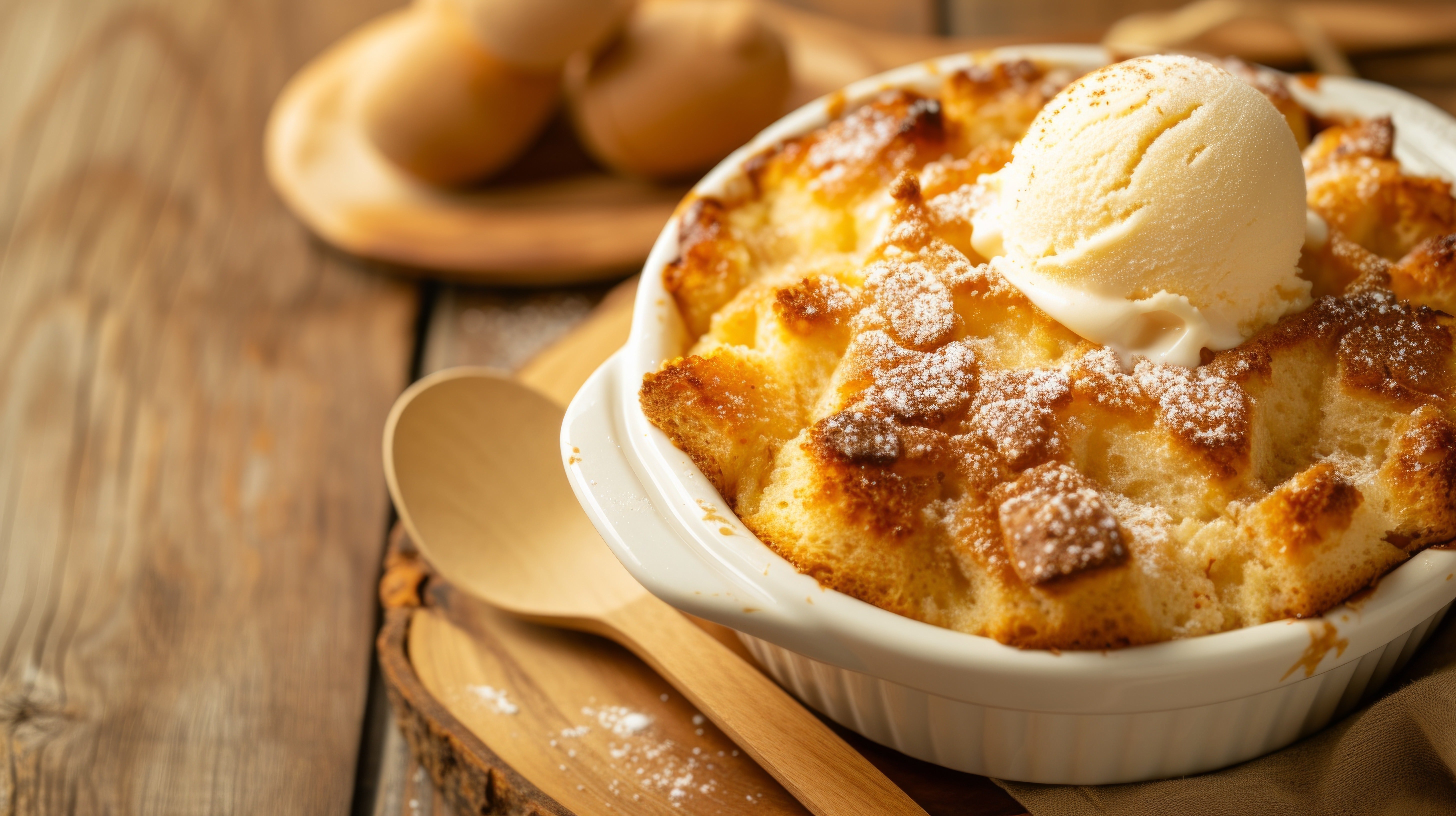 bread pudding with ice cream