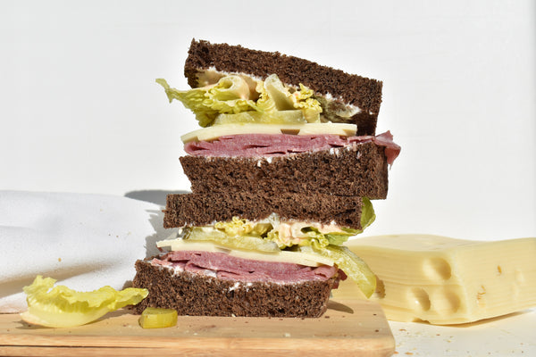 Black Russian Corned beef deli sandwich