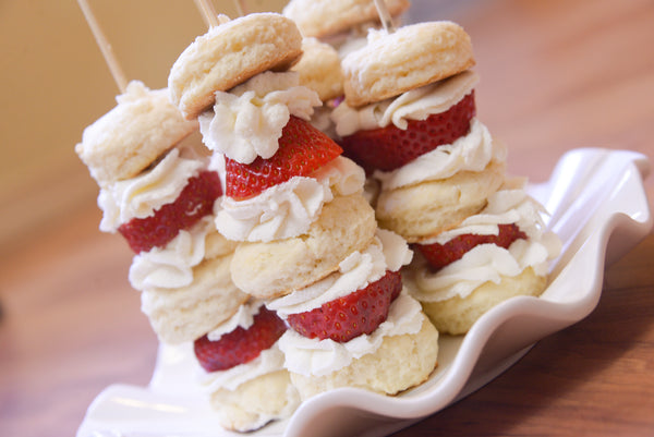 strawberry shortcakes on a stick