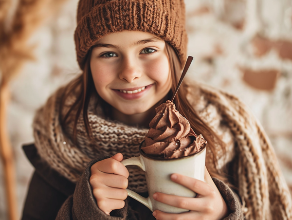 chocolate whipped cream on hot chocolate