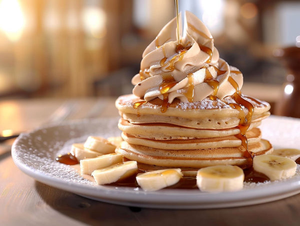 milk chocolate banana pancakes