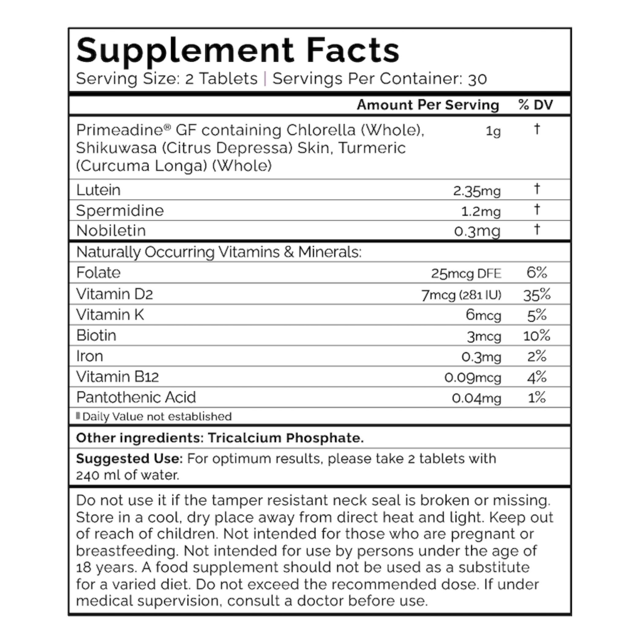 Primeadine GF Gluten-Free Spermidine Supplement | Oxford Healthspan ...