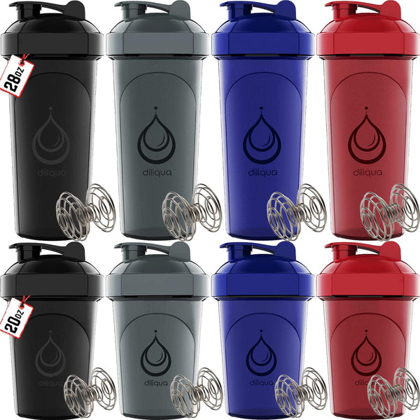 8 Pack] Protein Shaker Bottles for Protein Mixes, Dishwasher Safe, 4 Small  20 oz & 4 Large 28 oz Shaker Cups for Protein Shakes