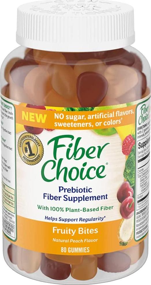 Fiber Choice Daily Prebiotic Fiber Chewable Tablets Assorted Fruit