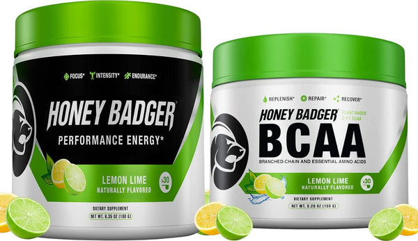 Honey Badger Pre Workout Powder  Vegan Keto Lemon Lime Preworkout