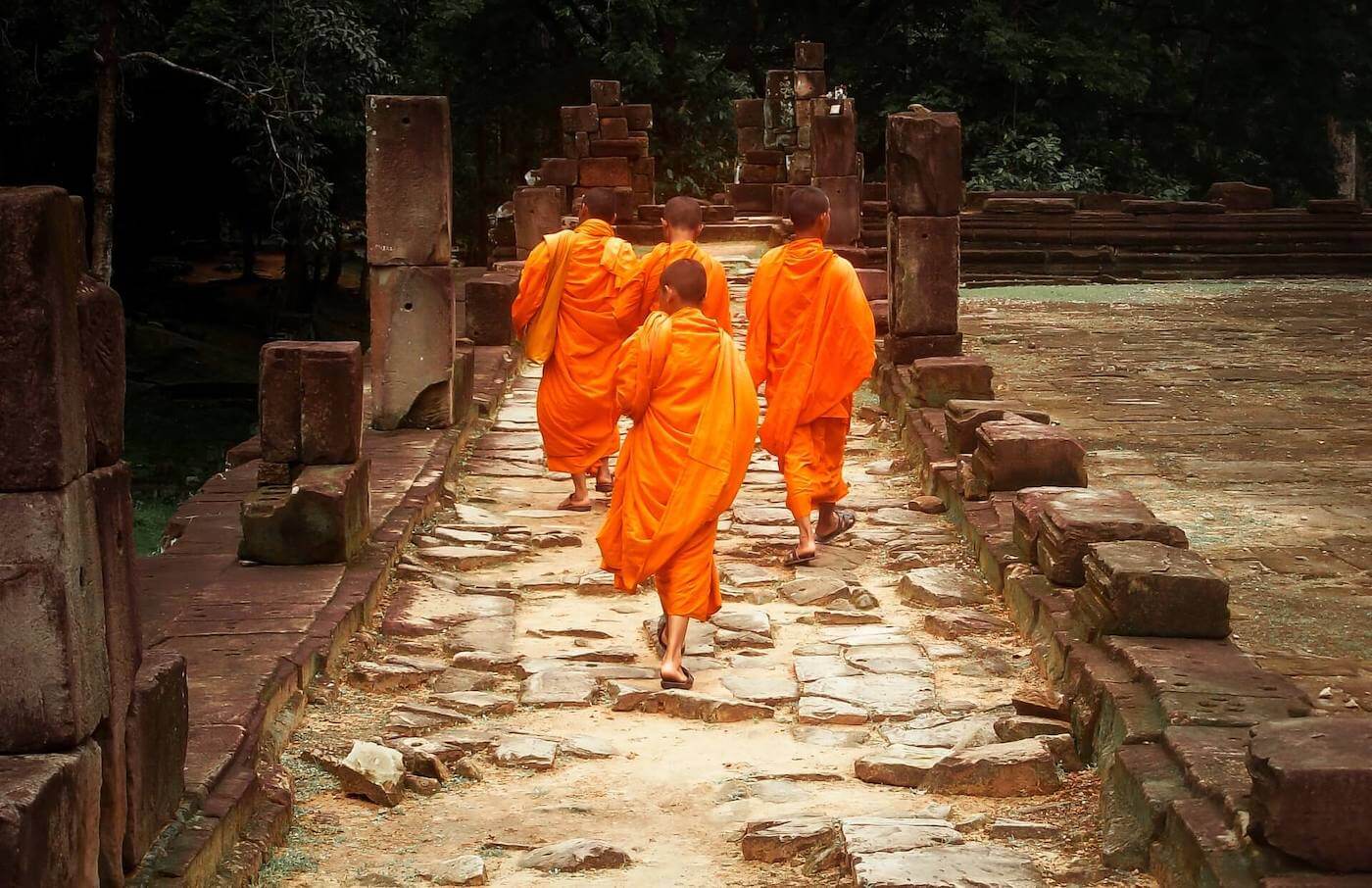 Monks wearing orange color