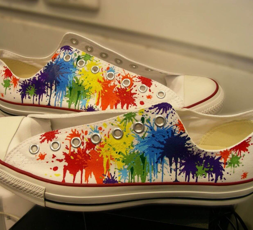 Rainbow Paint Splatter Sneakers