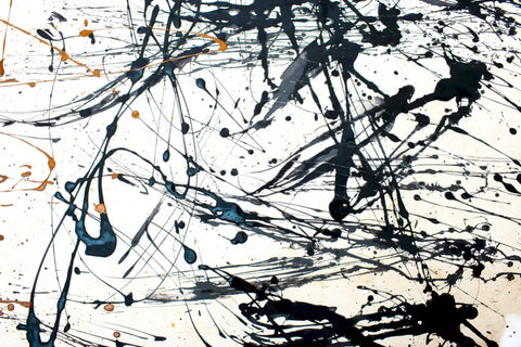 Abstract splatter art on canvas