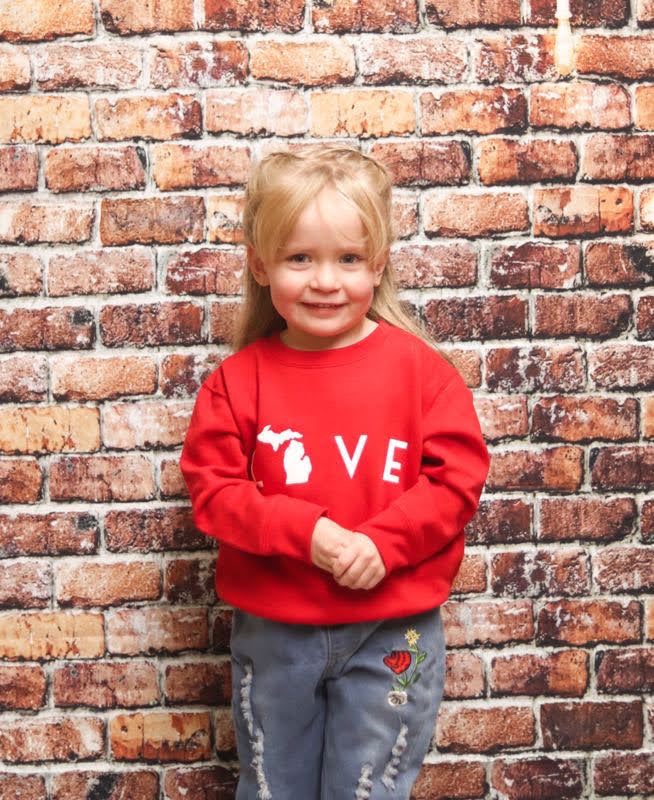 Høne provokere sengetøj Love Michigan Toddler Red Crewneck Sweatshirt – Keweenaw Klass Boutique LLC
