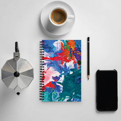 Give the gift of abstract art: spiral notebooks. Take notes with pen, pencil, paper. Edgy design, gift for college student.