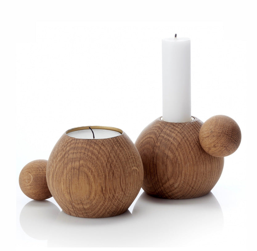 Teak Wood Candle Holders - Lumina Small Candle Holder