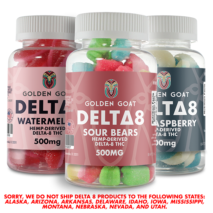 Golden Goat Delta 8 THC Gummies 500mg