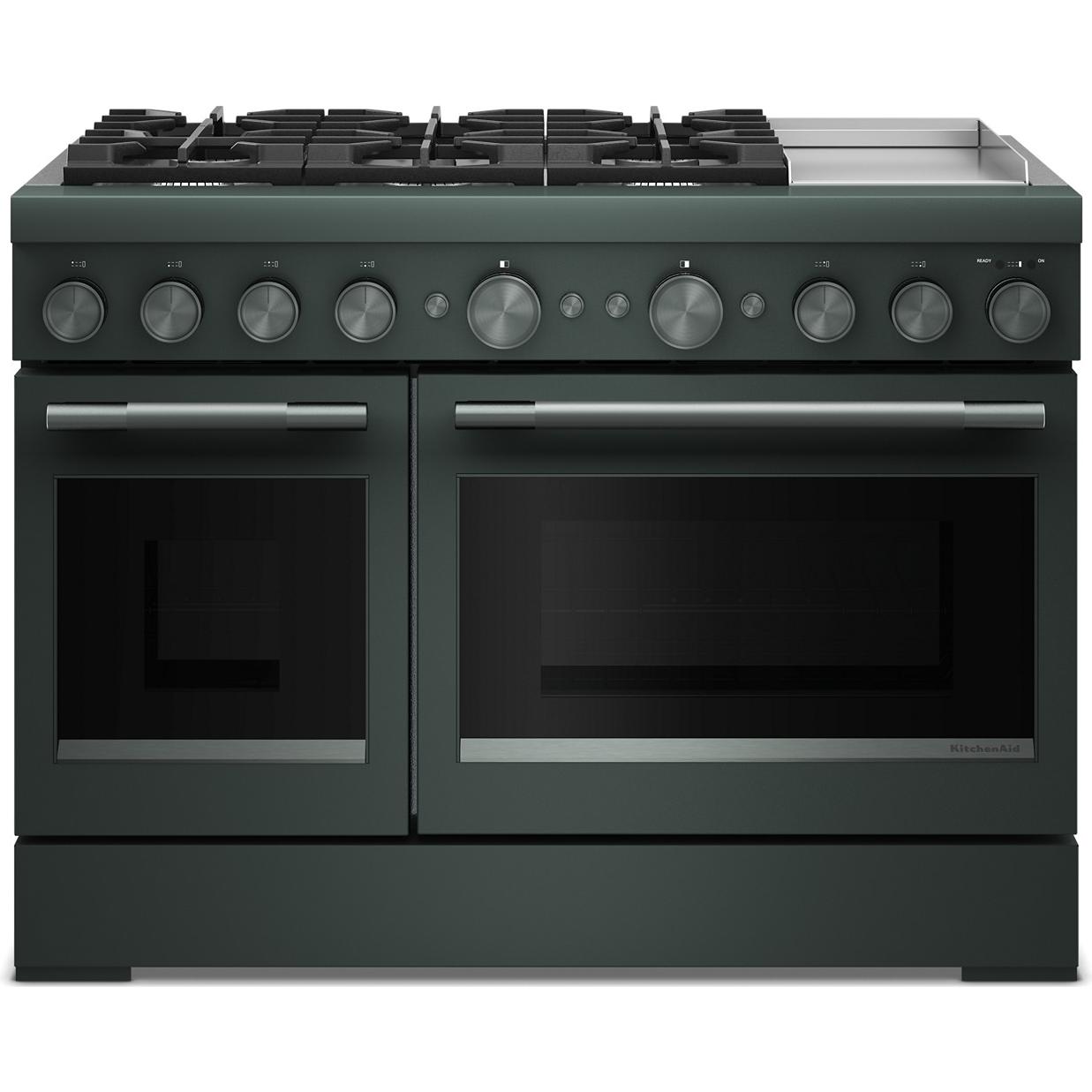 KitchenAid 48-inch Freestanding Commercial-Style Dual-Fuel Range with Griddle KFDD948SJP