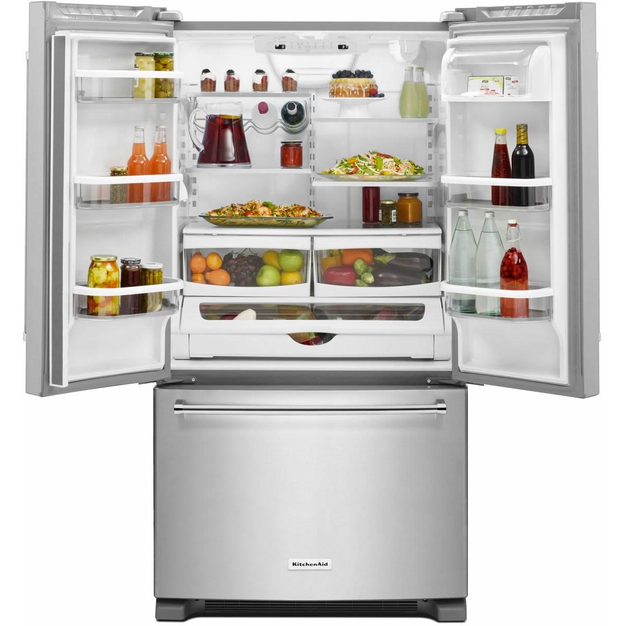 Buy KitchenAid 36-inch, 20 cu. ft. French 3-Door Refrigerator with ...