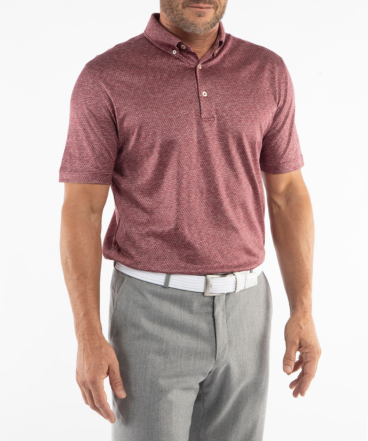 Heritage Italian Cotton Long-Sleeve Button-Down Polo Shirt