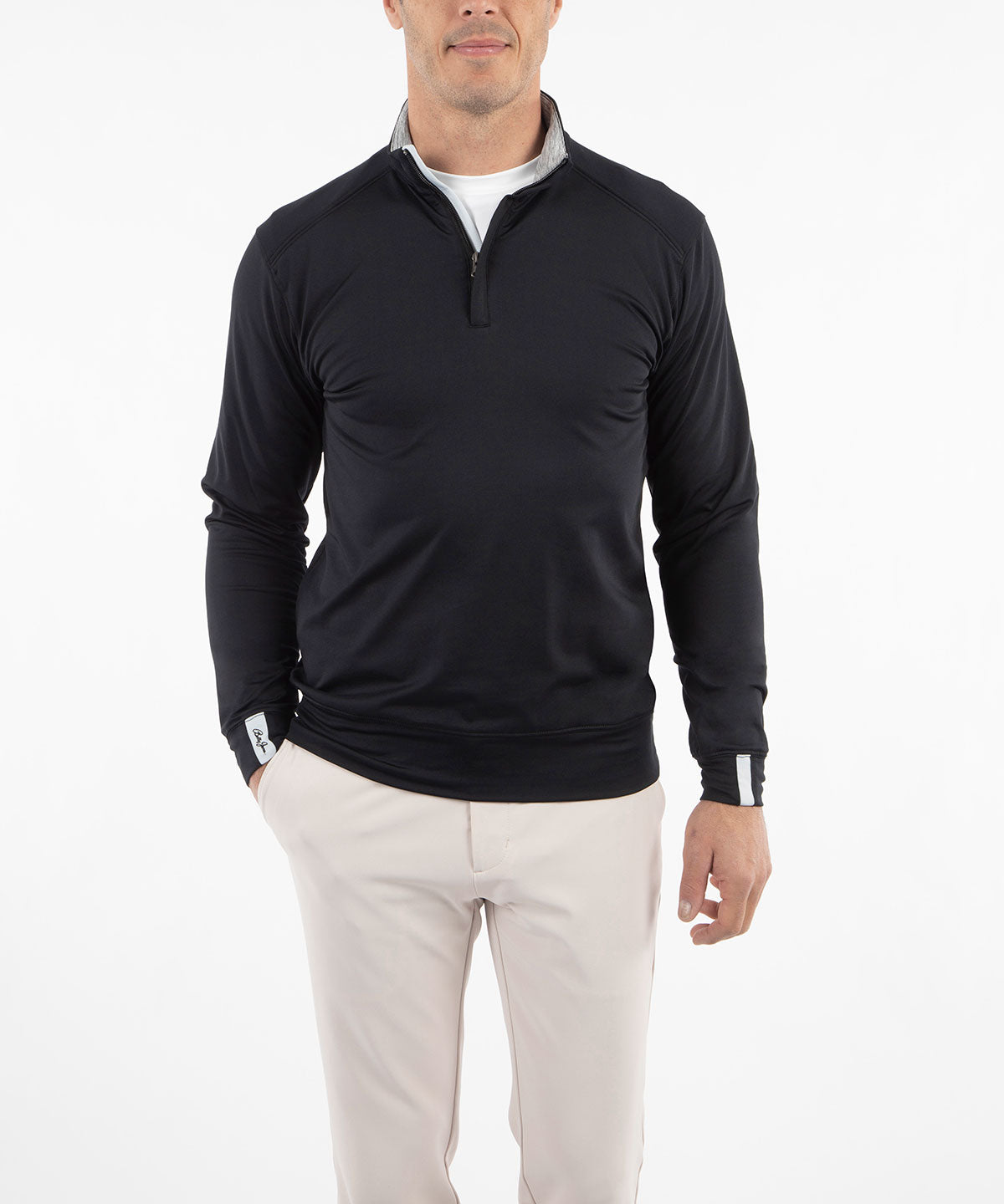 Bobby Jones Performance Viking Quarter-Zip Long-Sleeve Pullover Graphite Heather / L