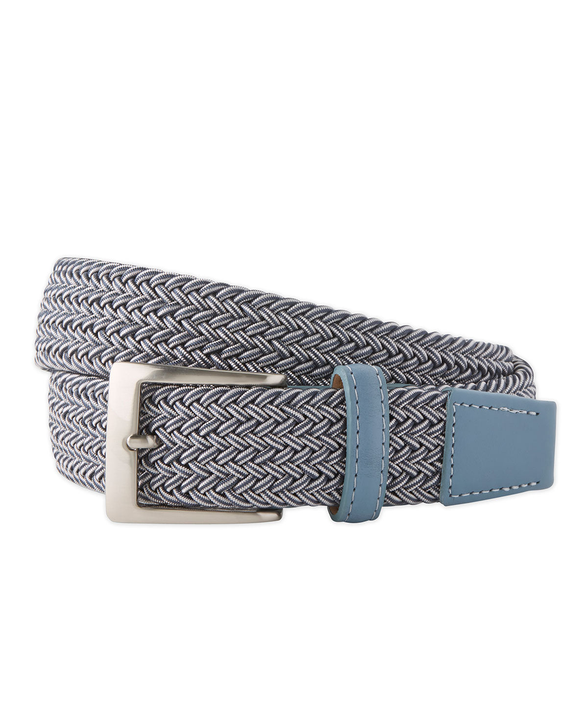 FashGudim Men's Braided Stretch Belt Multicolor Golf Elastic Woven