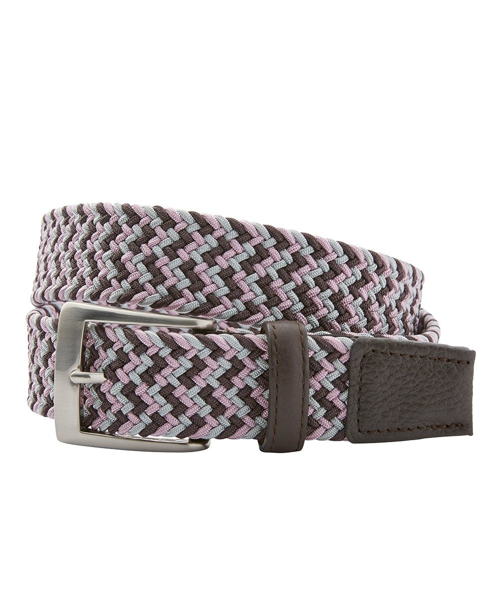 Black Clover Braided Stretch Navy/White/Grey 3 Tone Belt at  Women's  Clothing store