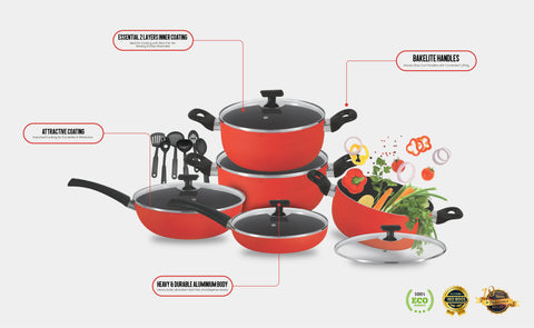 Majestic Chef Cookware 16 pcs Nonstick Cookware Set