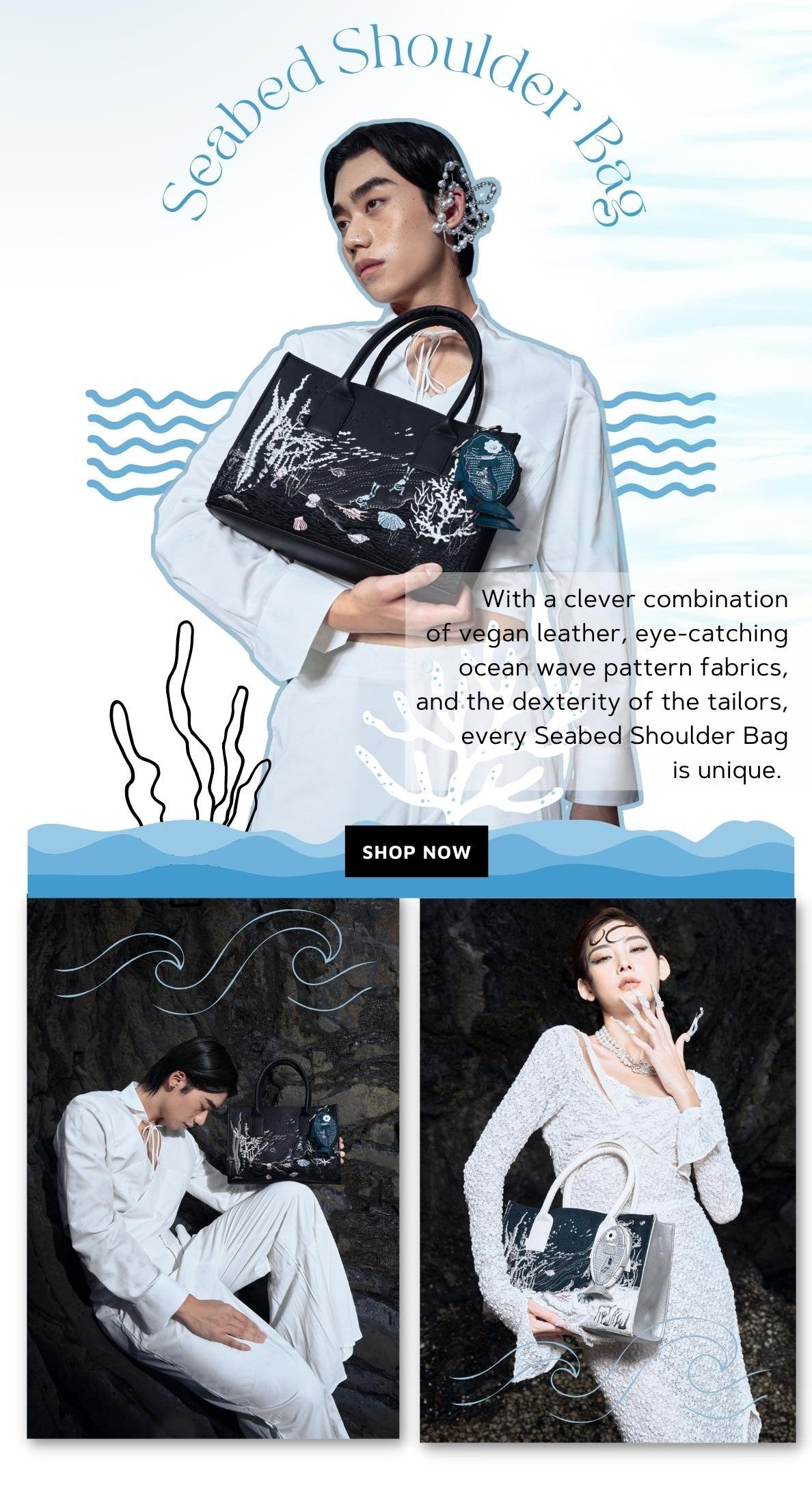 ngaos handbags_SIREN_lookbook_seabed_shoulder_bag