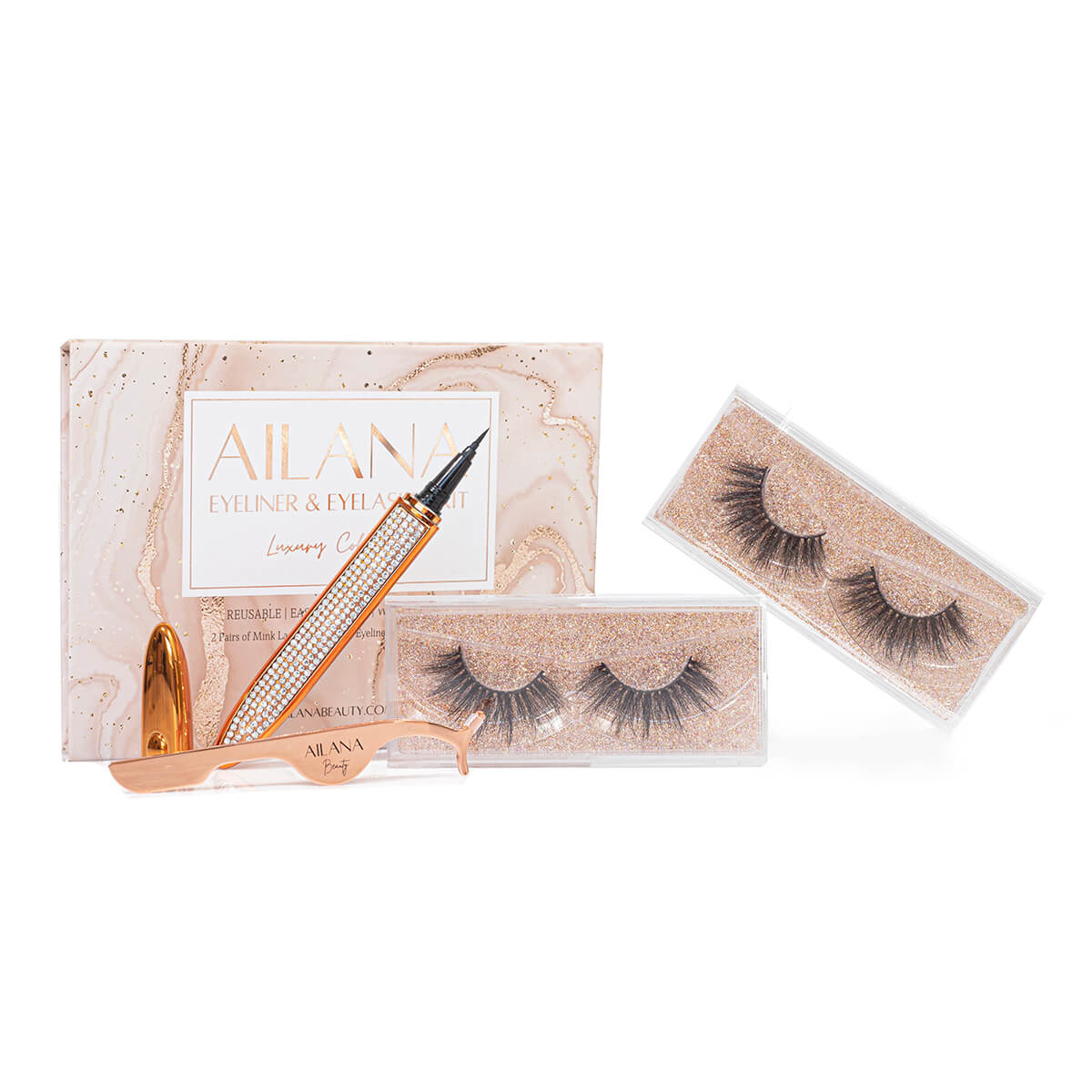 Luxury Eyeliner x Eyelashes Kit - Ailana Beauty product image