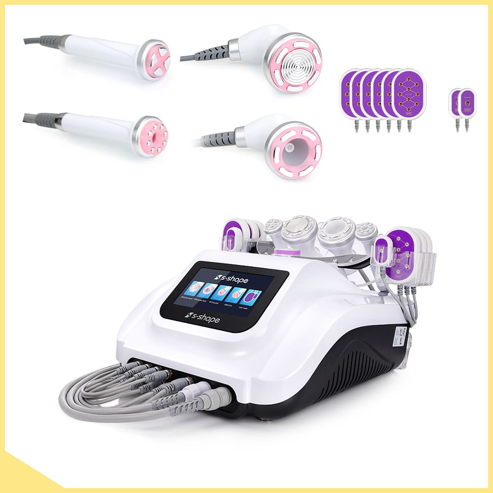 30K 6 In 1 S Shape Cavitation Machine with Detailed Parts View